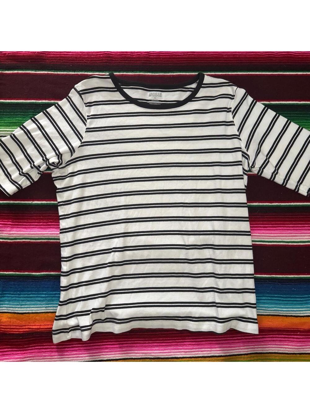 Duluth Trading Company Striped Half-Sleeve Shirt